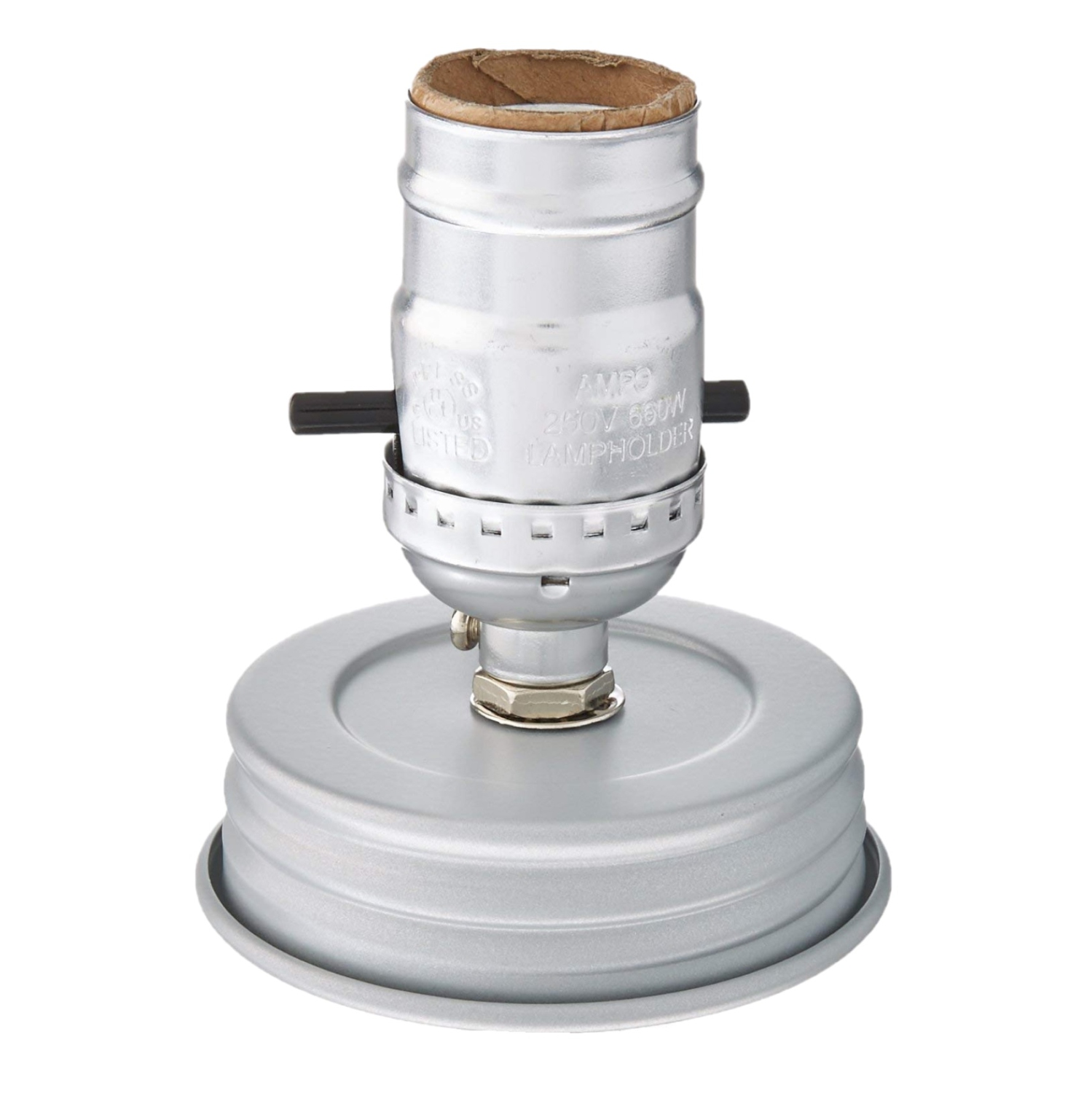 Adaptateur de lampe en forme de bocal argenté Cleveland Vintage Lighting