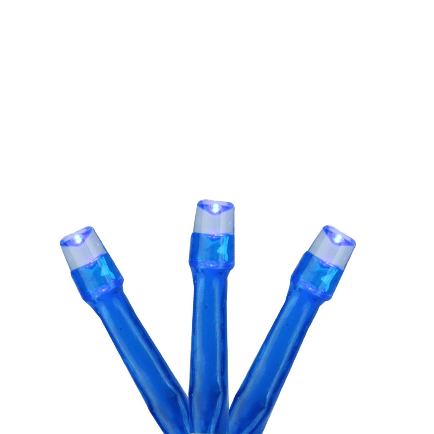 20 lumières de Noël à DEL bleues à grand angle à piles - fil bleu de 6.25 pi