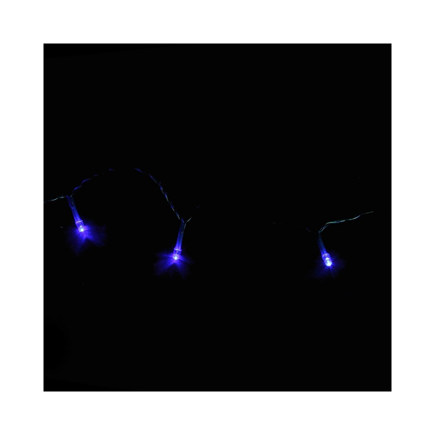 20 lumières de Noël à DEL bleues à grand angle à piles - fil bleu de 6.25 pi