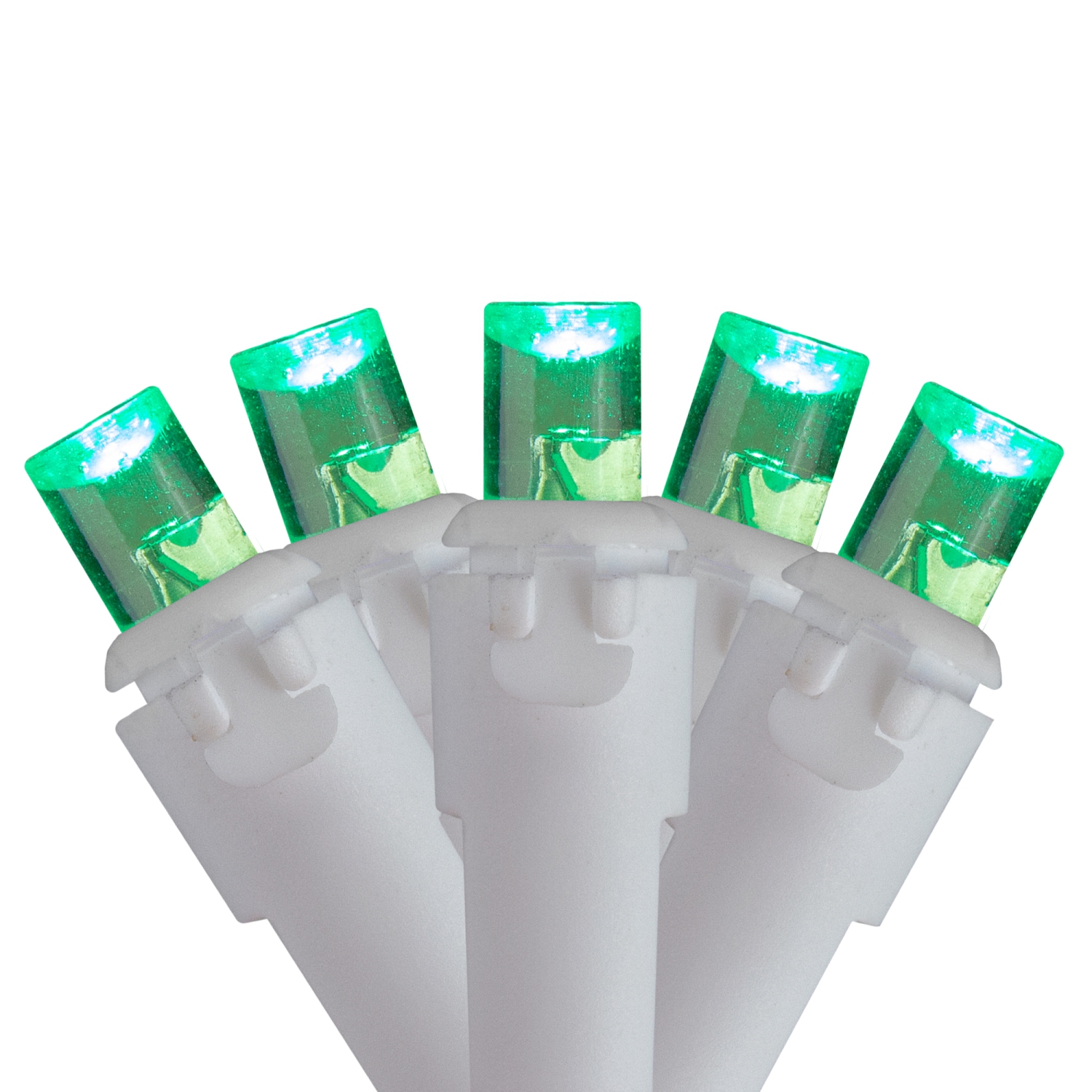 70 Green LED Wide Angle Icicle Christmas Lights - 5.25 ft White Wire