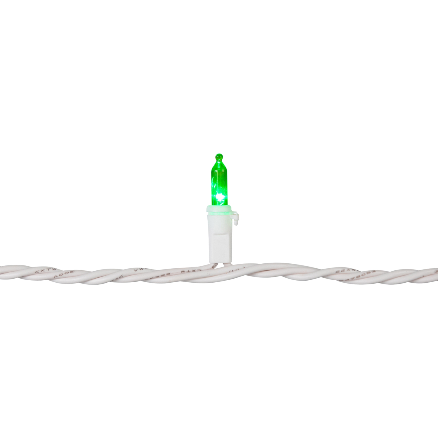 100 Green LED Mini Christmas Lights - 33 ft White Wire