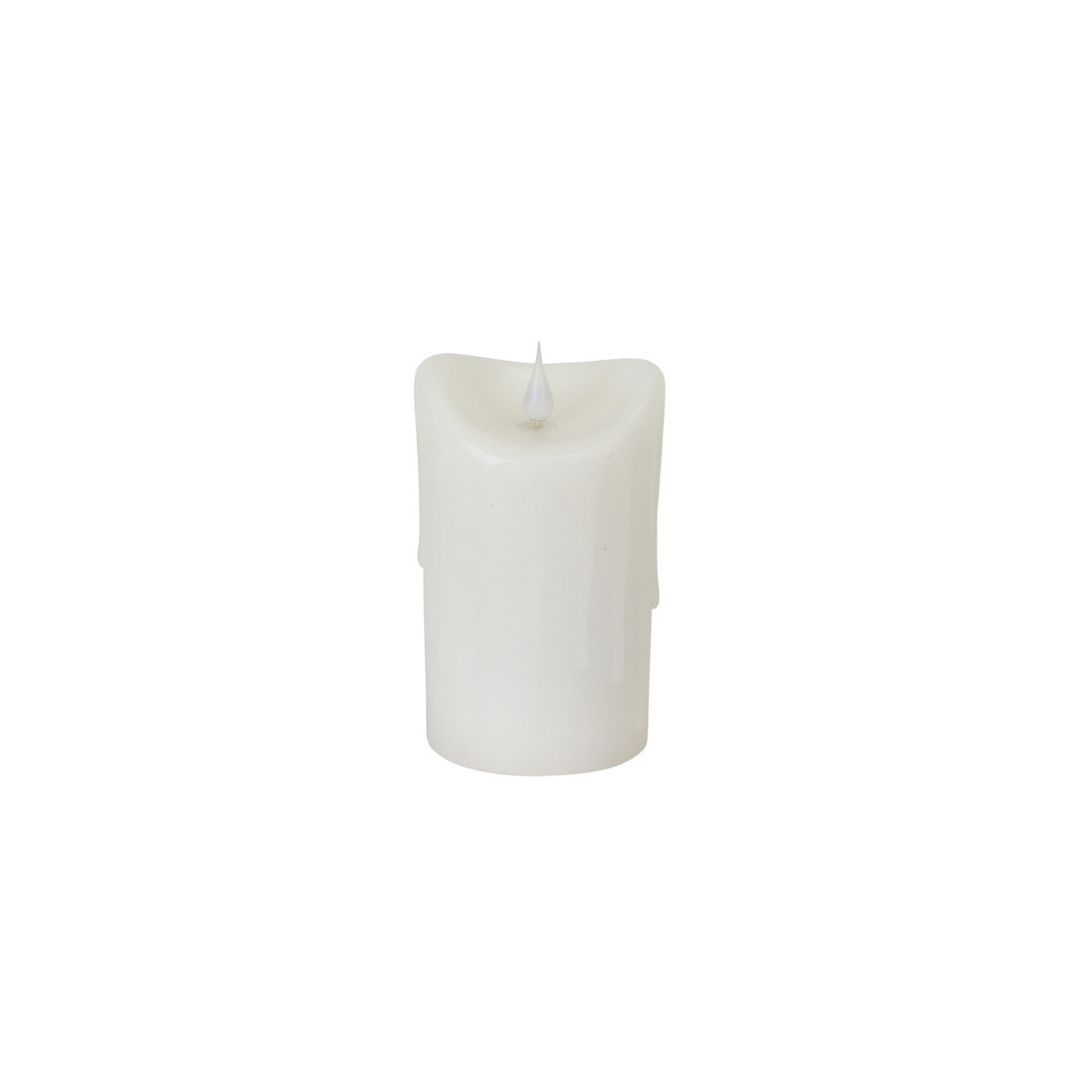 5.25" Pre-Lit White Battery Operated Dripping Flameless LED Pillar Candle