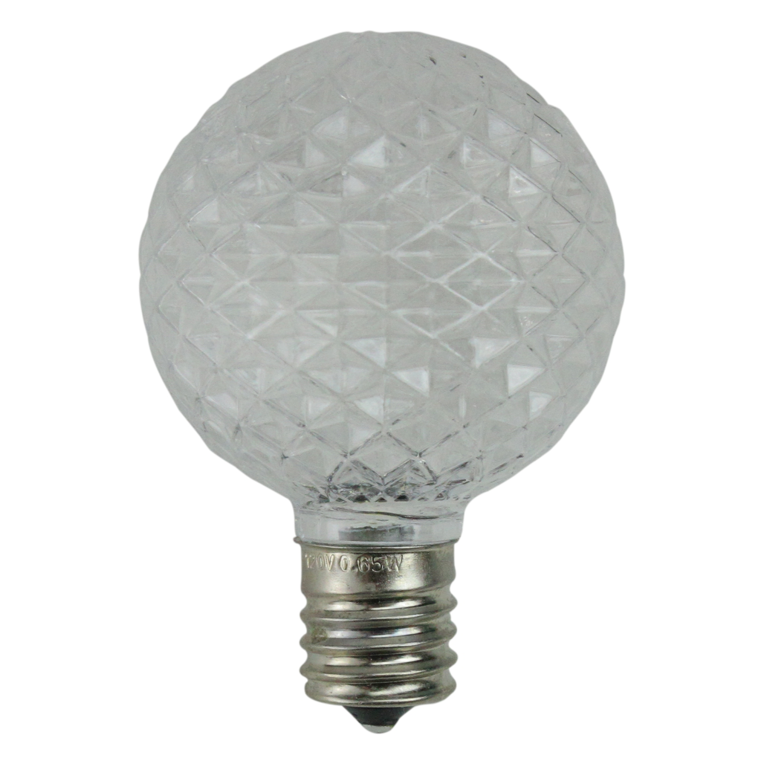 Pack of 25 Faceted LED G50 Clear Christmas Replacement Bulbs
