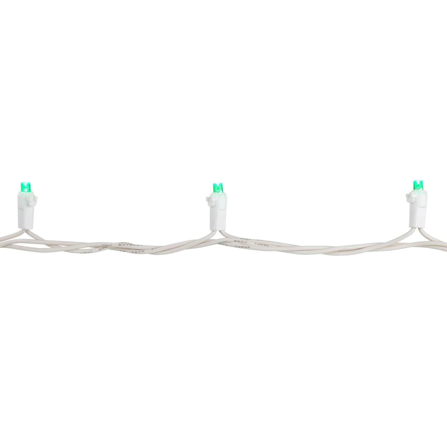 50 Green LED Wide Angle Christmas Lights - 16.25 ft White Wire