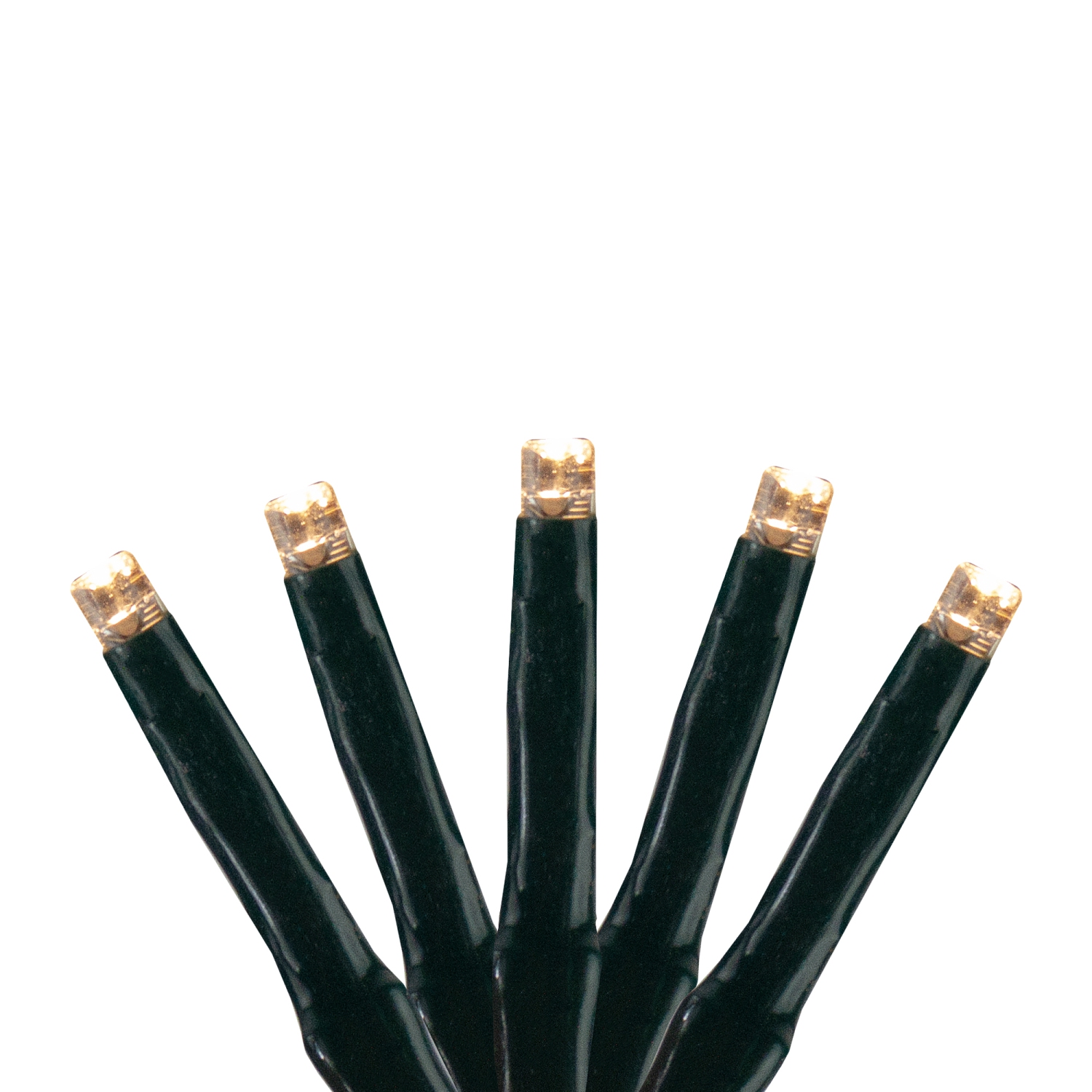 200 lumières de Noël miniatures à DEL blanc chaud M3 en grappes, grand-angle, câble noir de 20.5 pi