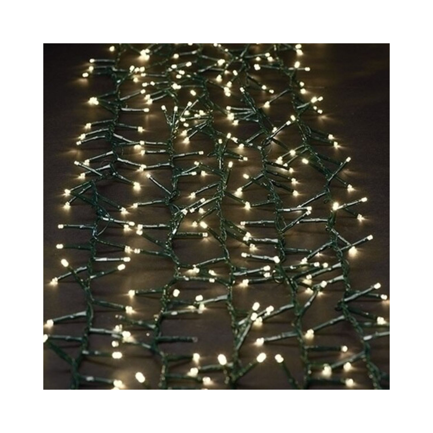 200 lumières de Noël miniatures à DEL blanc chaud M3 en grappes, grand-angle, câble noir de 20.5 pi