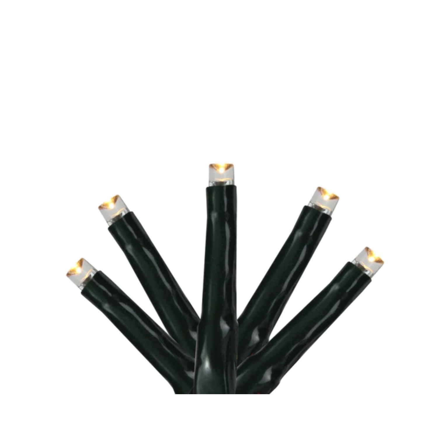 200 Warm White Multi-Function LED M5 Mini Christmas Lights - 20.5 ft Black Wire