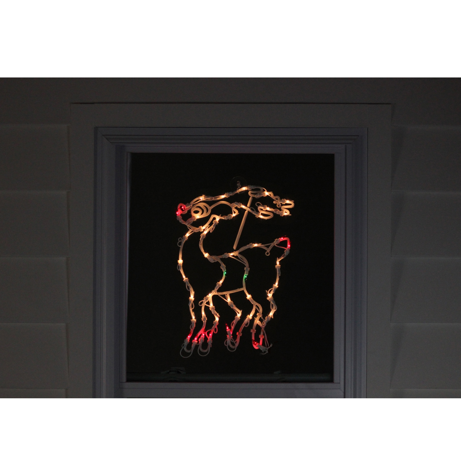 18" Lighted Reindeer Christmas Window Silhouette Decoration