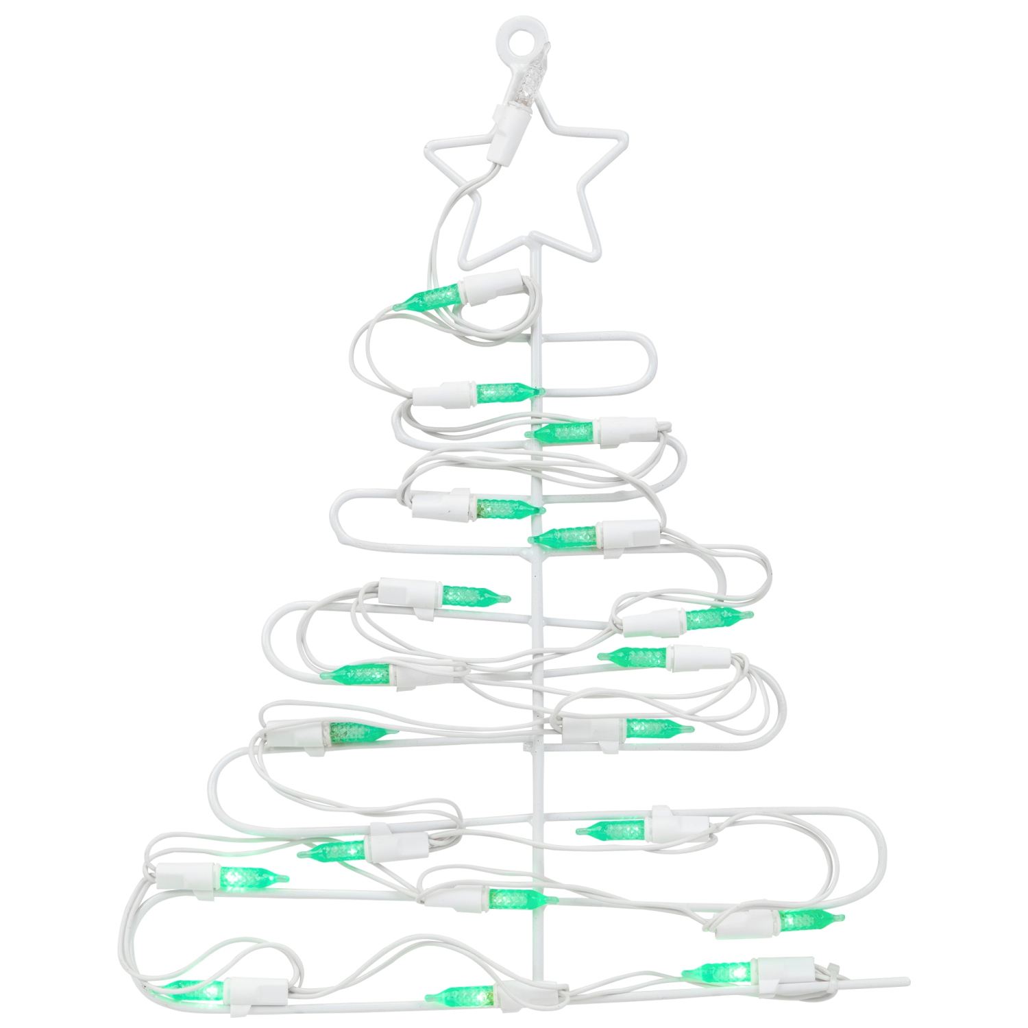 12.5" LED Lighted White Battery Operated Christmas Tree Window Silhouette Decoration