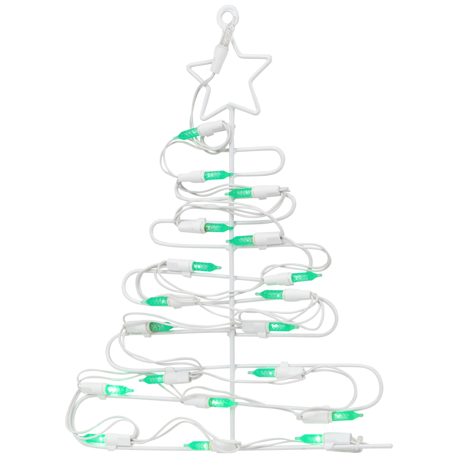 12.5" LED Lighted White Battery Operated Christmas Tree Window Silhouette Decoration