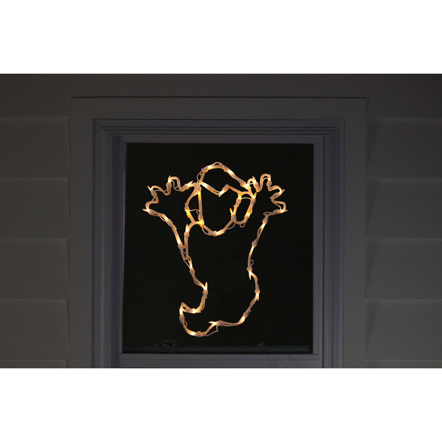 15" Lighted Ghost Halloween Double Sided Window Silhouette Decoration