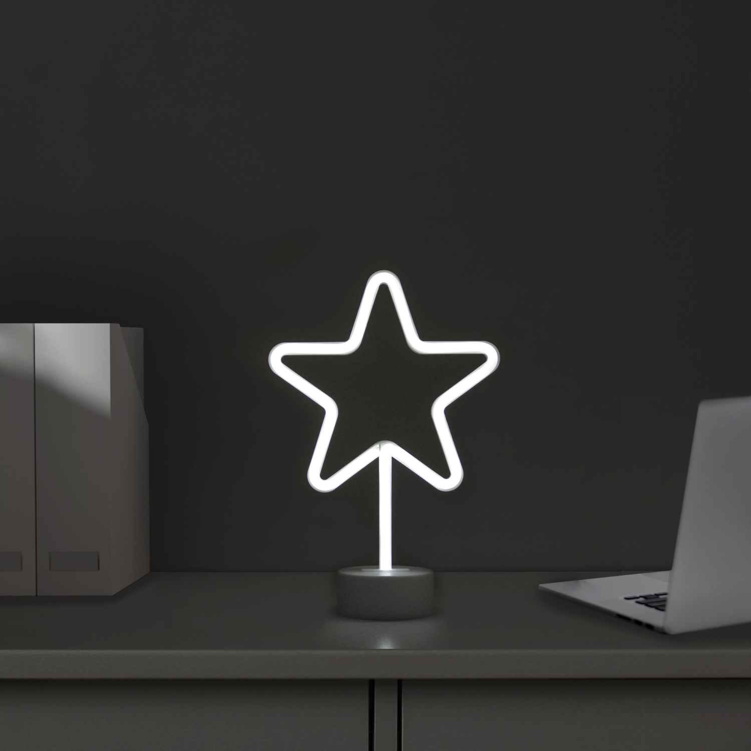 11.5" White Star LED Neon Style Table Sign