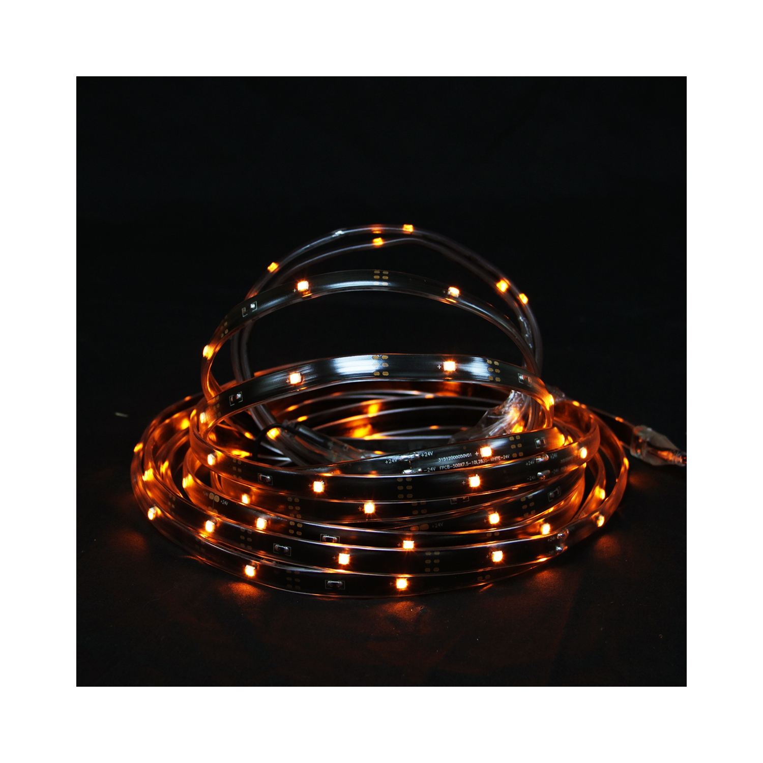 18' Orange LED Outdoor Christmas Linear Tape Lighting - Black Finish