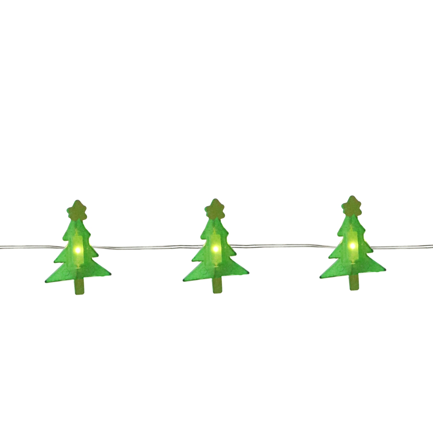 20-Count Warm White LED Christmas Tree Lights - 6 ft Silver Copper Wire