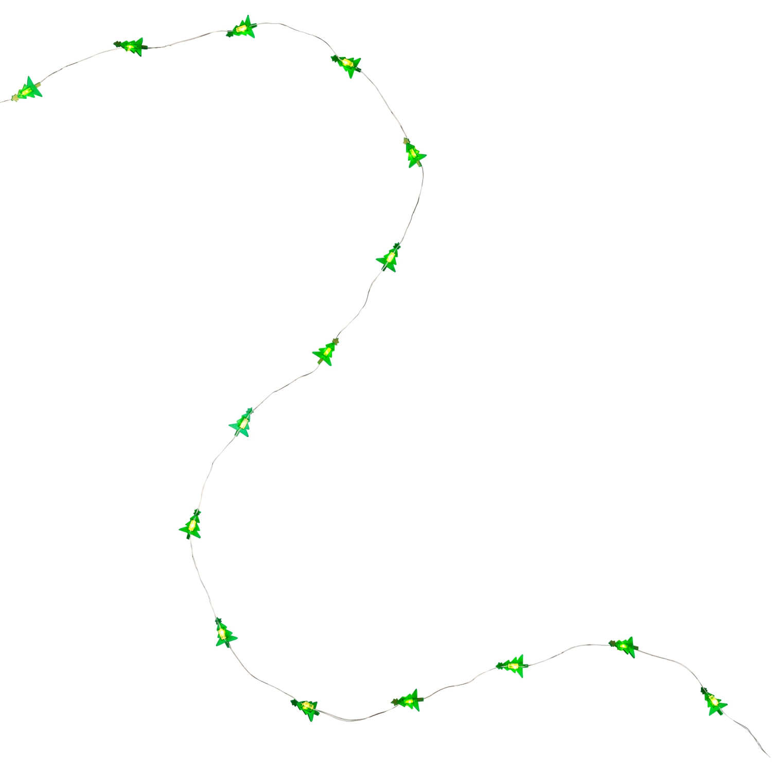 20-Count Warm White LED Christmas Tree Lights - 6 ft Silver Copper Wire