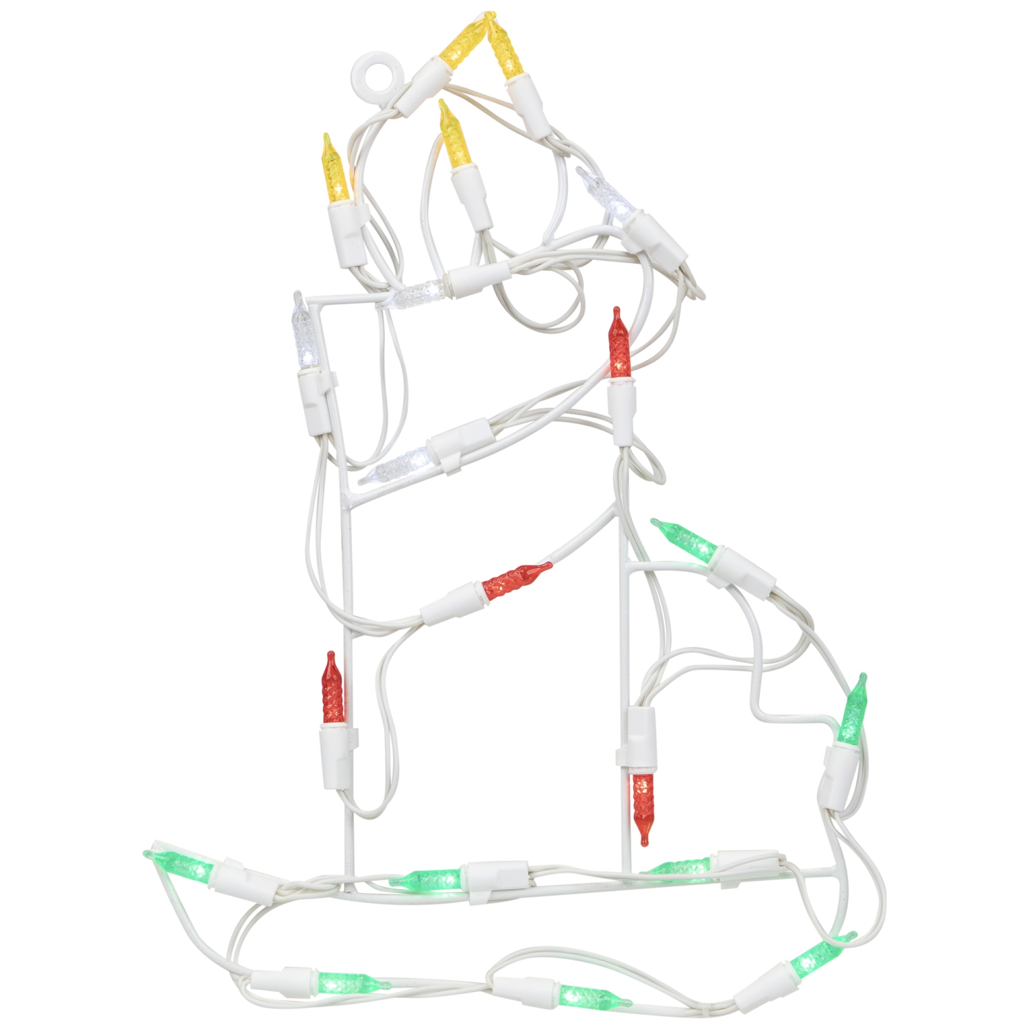 12" Lighted White Battery Operated LED Candle Christmas Window Silhouette Decoration