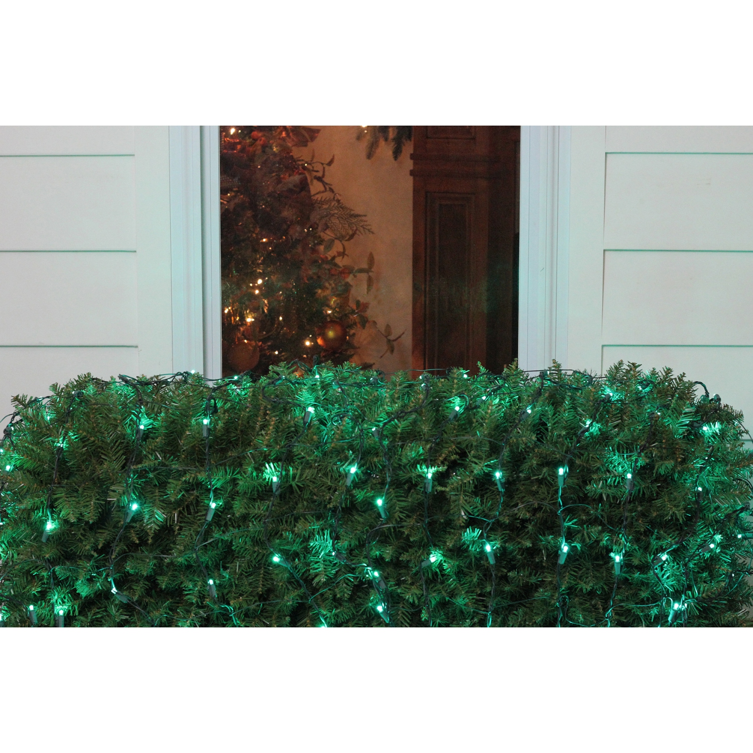 4' x 6' Green LED Wide Angle Christmas Net Lights - Green Wire