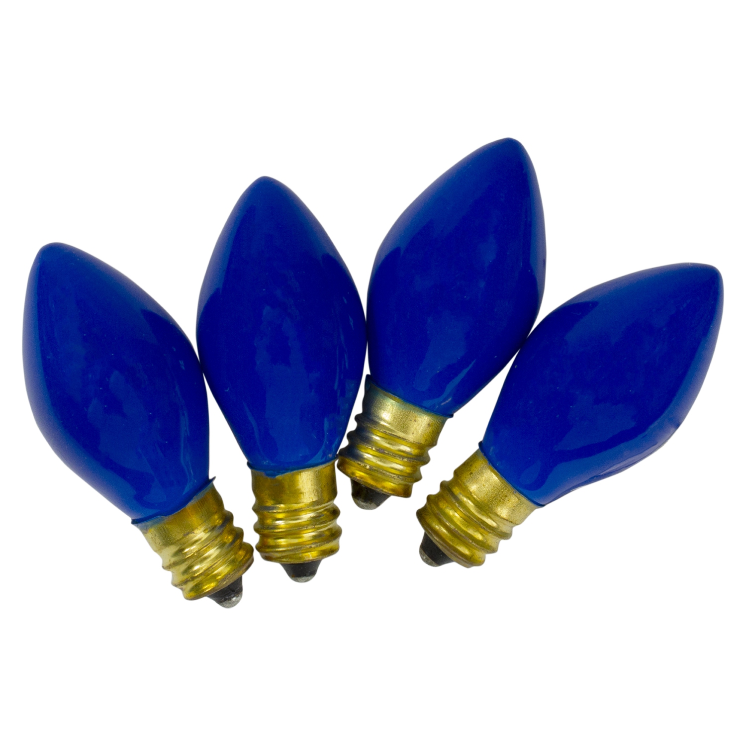 Pack of 4 Blue Opaque C7 Christmas Replacement Bulbs - 2"