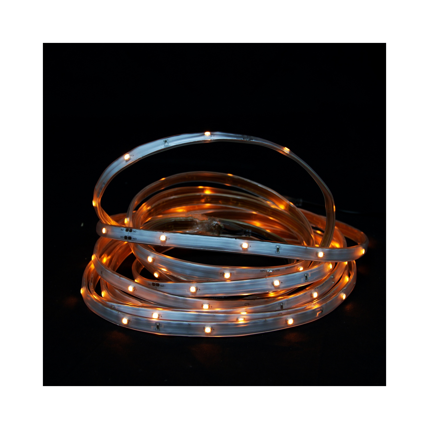 18' Orange LED Outdoor Christmas Linear Tape Lighting - White Finish