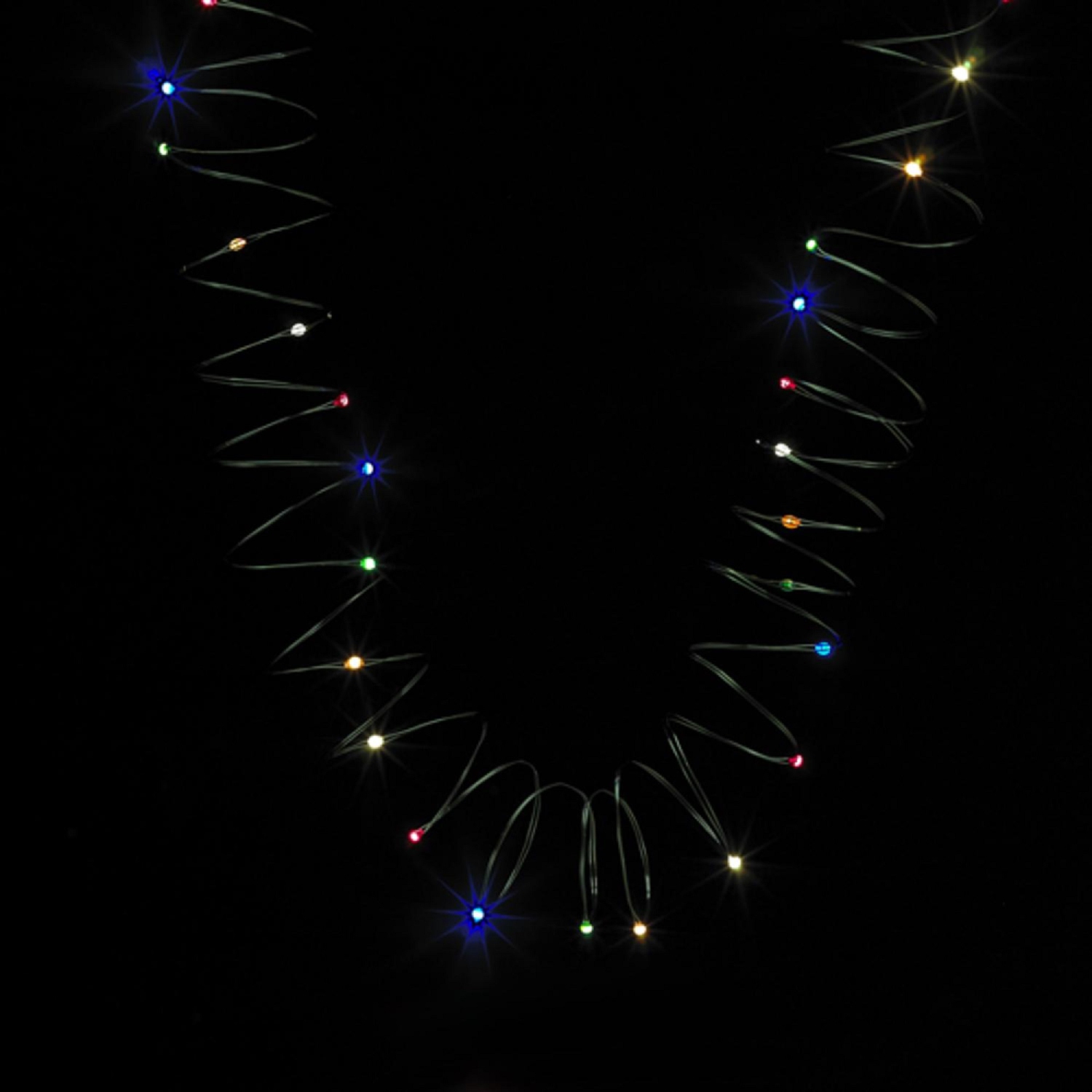 60 Multi-Colored Angel Tear LED Christmas Lights - 19.5 ft Green Wire