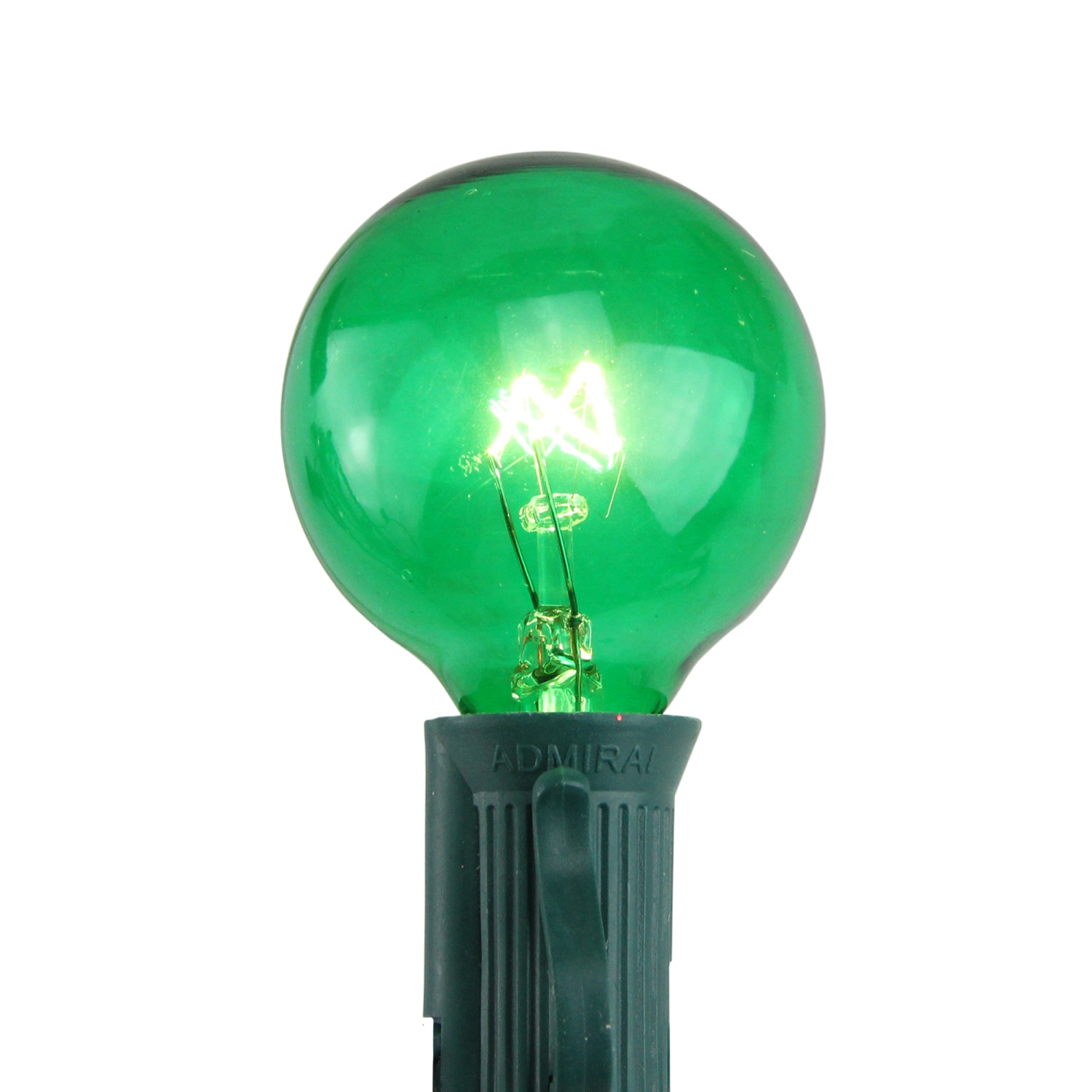 Pack of 25 Incandescent G40 Green Christmas Replacement Bulbs