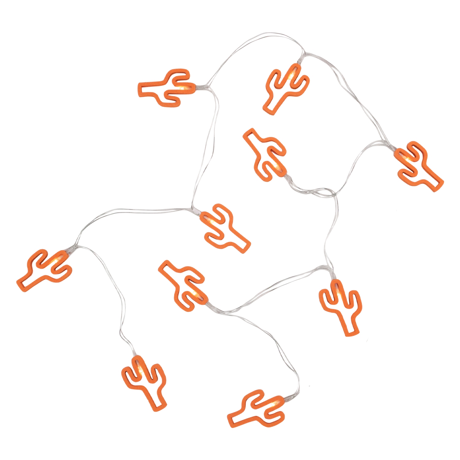 10-Count LED Orange Cactus Fairy Lights - Warm White