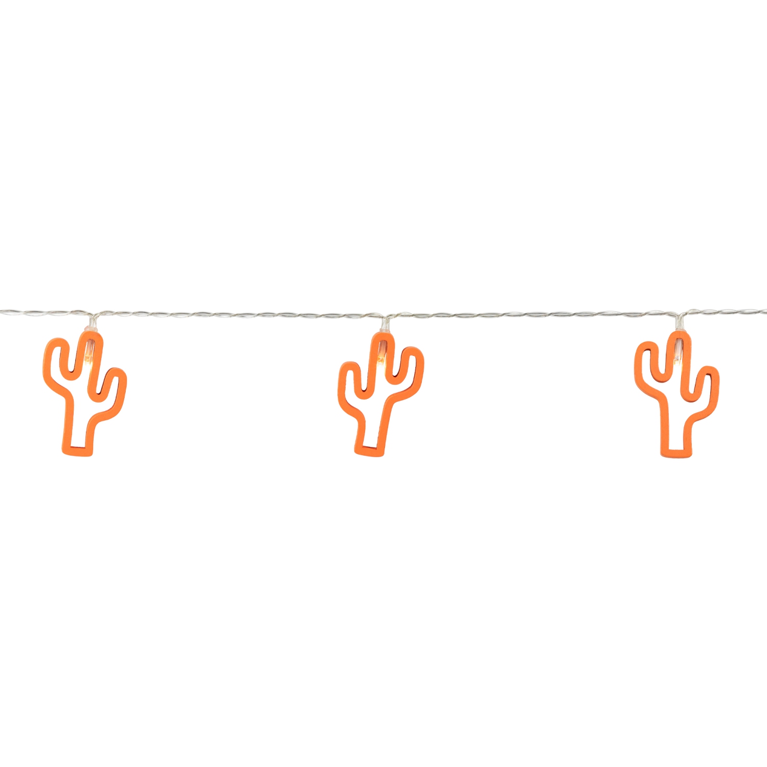 10-Count LED Orange Cactus Fairy Lights - Warm White