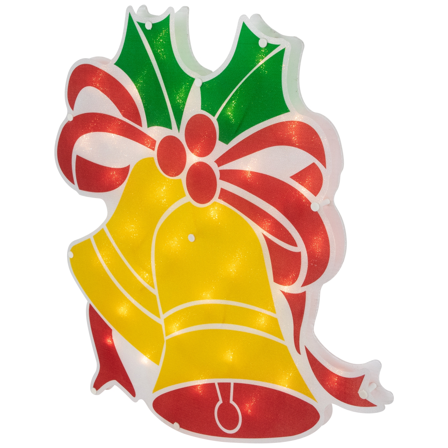 Silhouette de fenêtre cloches de Noël éclairées de 19 po