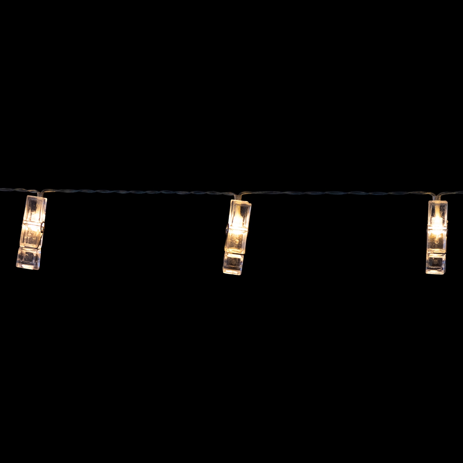 15-Count Clothes Pin Photo Holding LED Patio String Lights - Warm White