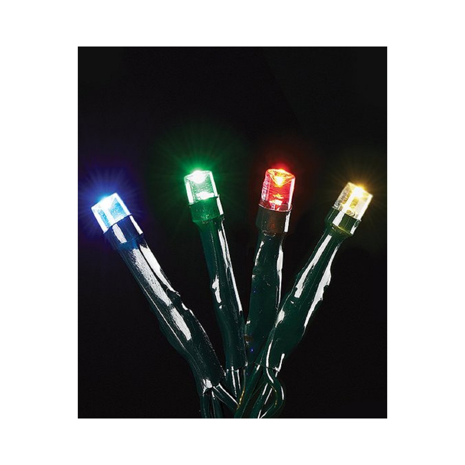 200 Vibrantly Colored LED USB Wide Angle Christmas Lights - 24.5 ft Green Wire
