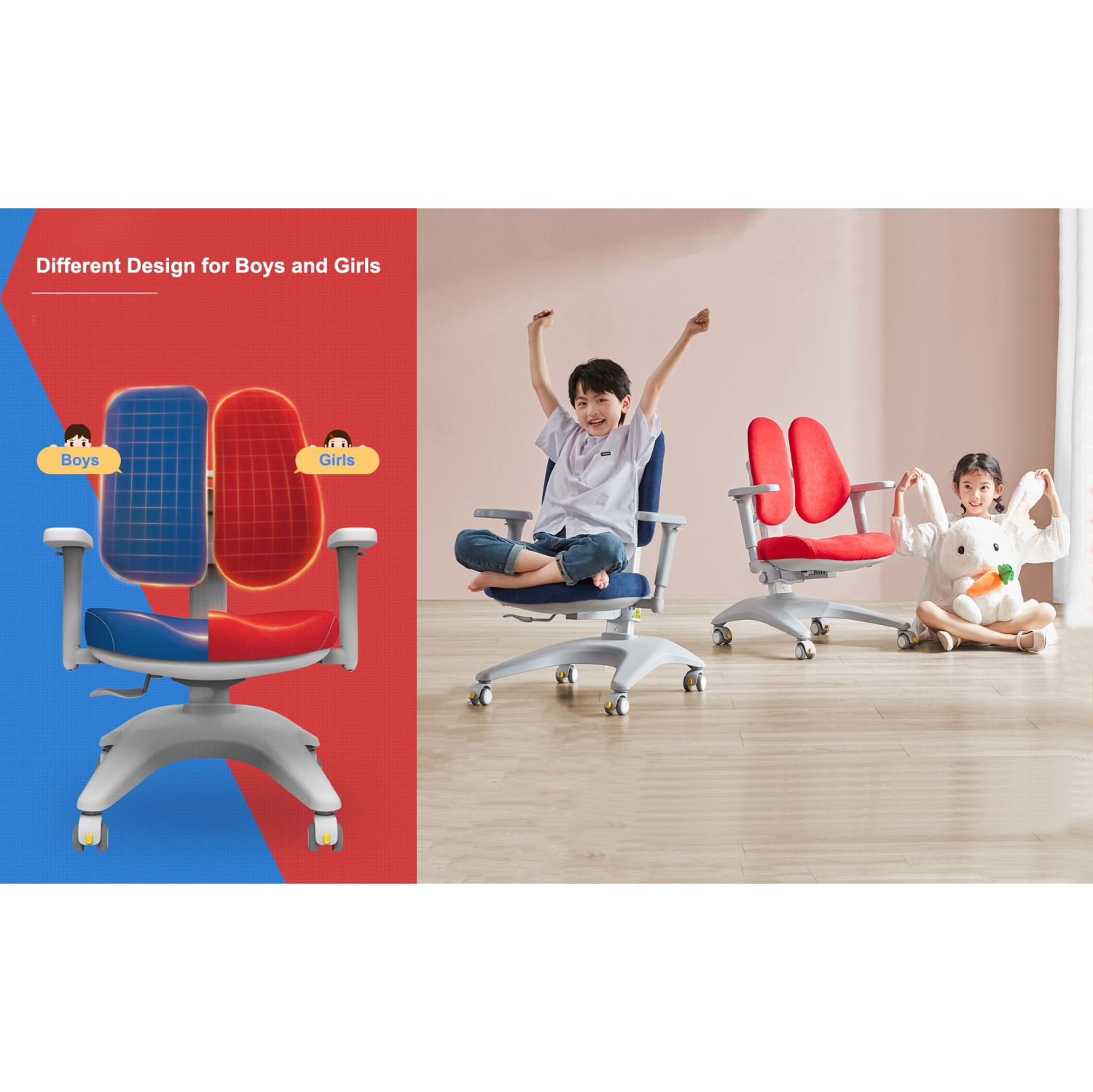 Best4kids Chaises de Bureau Ergonomiques pour Enfants Hauteur Réglable
