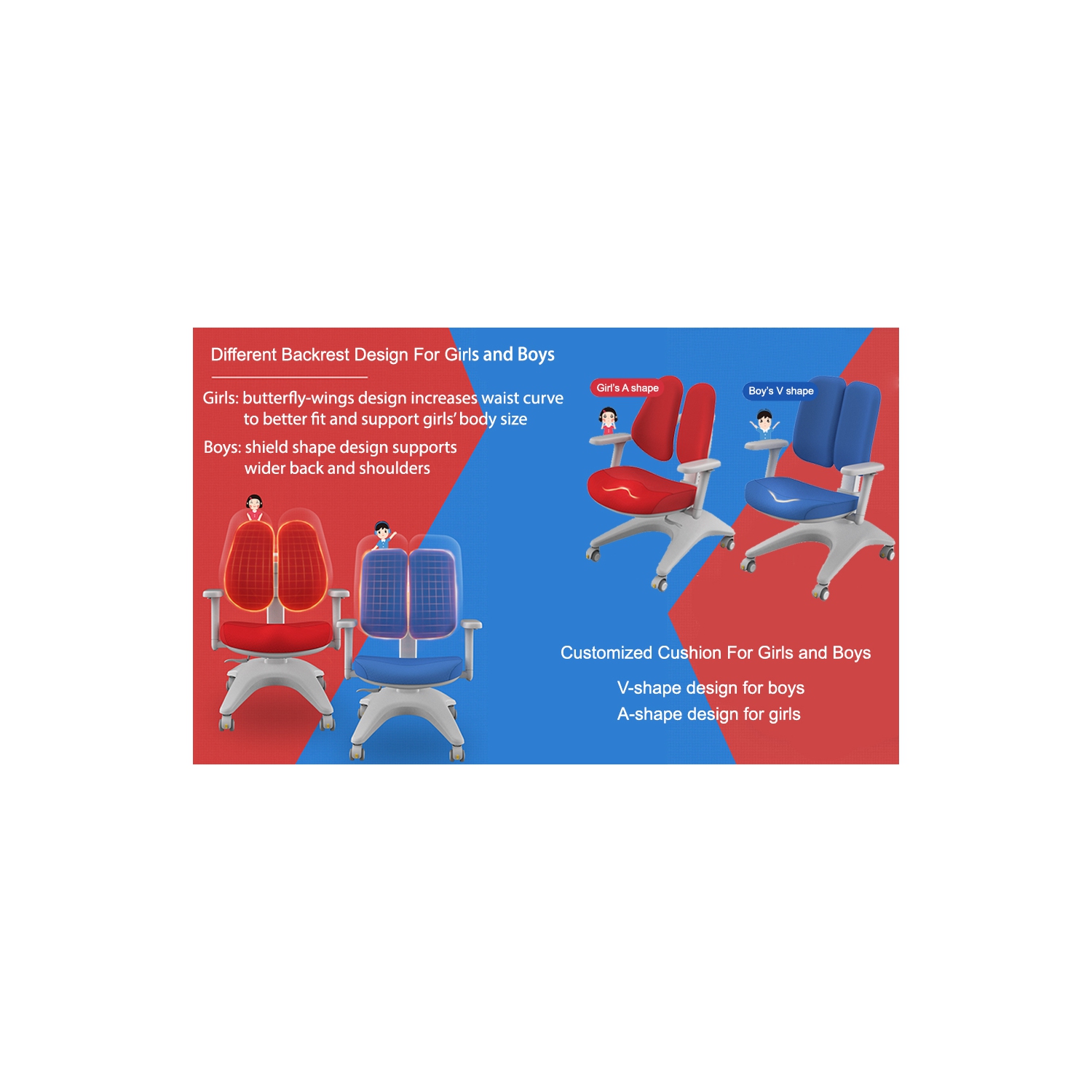 Best4kids Chaises de Bureau Ergonomiques pour Enfants Hauteur Réglable