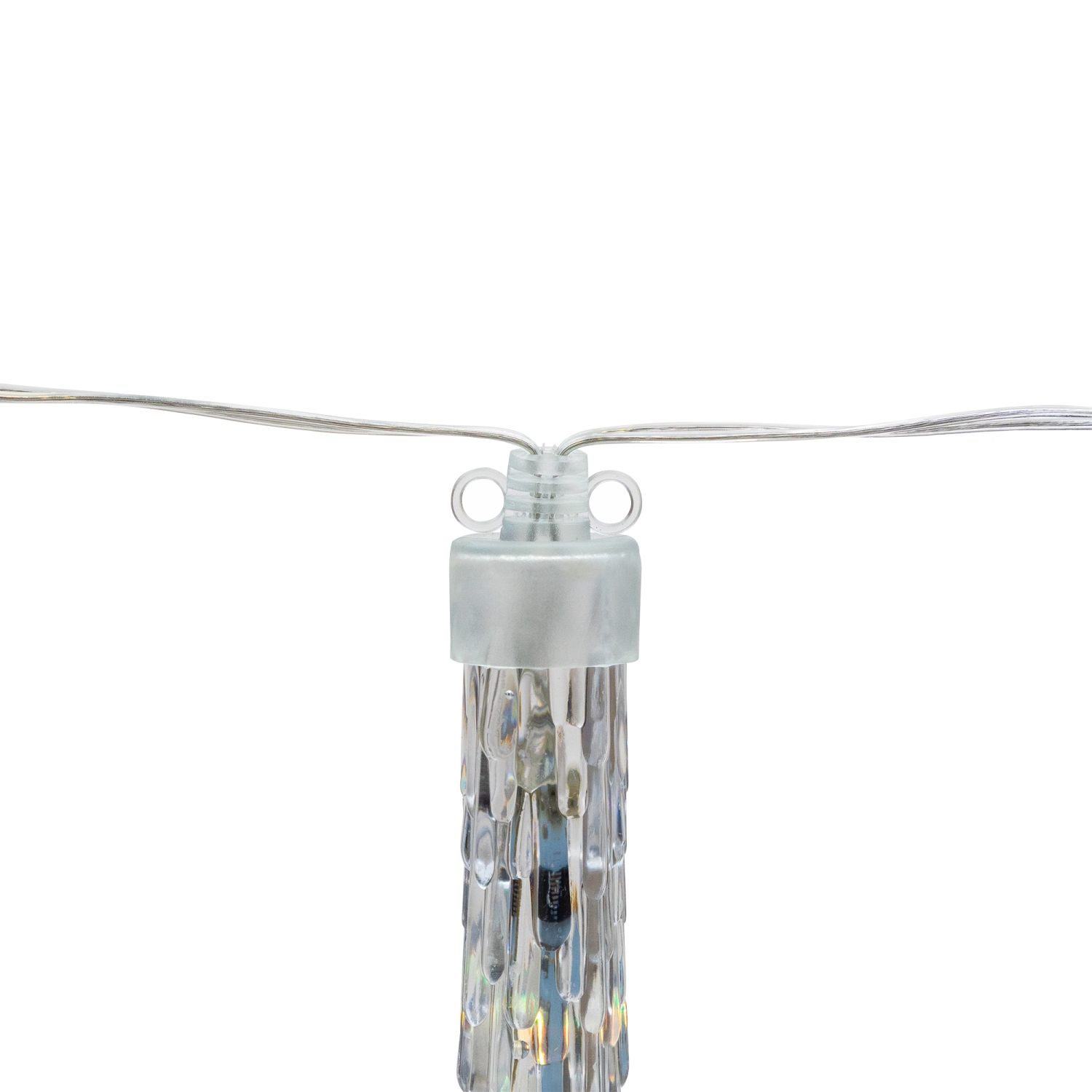 5 Multi Color Dripping Transparent Icicle Christmas Light Tubes - 13 ft Clear Wire