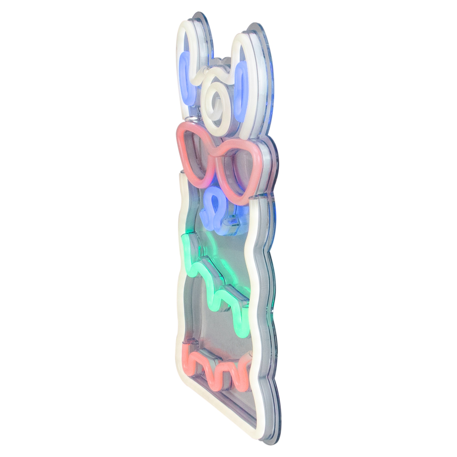 15" Groovy White Alpaca with Red Sunglasses LED Lighted Wall Sign