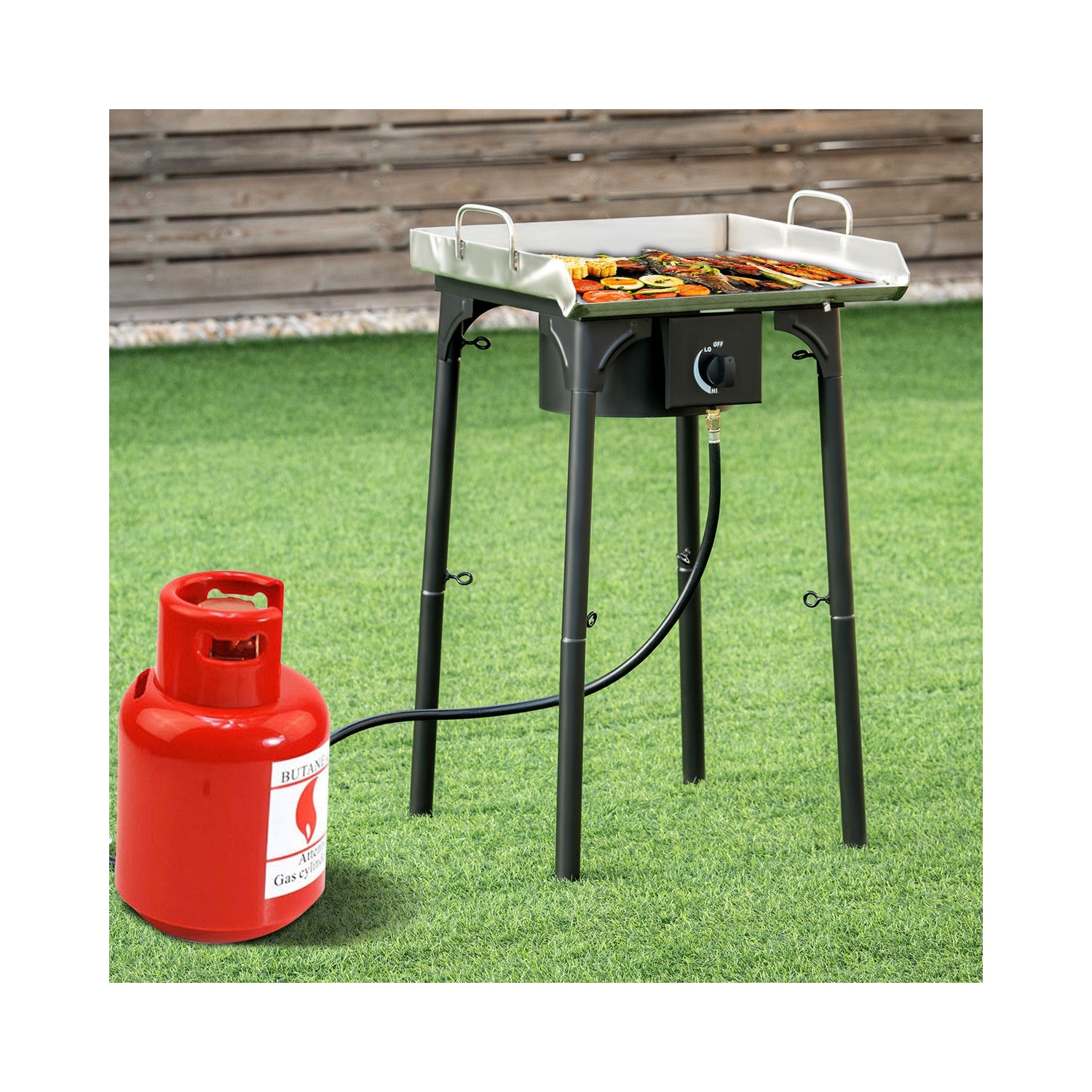 100 000-BTU Portable Propane Outdoor Camp Stove w/ Adjustable Legs