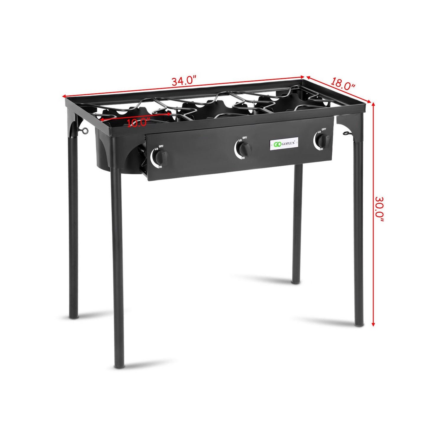 225 000-BTU Portable Propane 3 Burner Gas Cooker