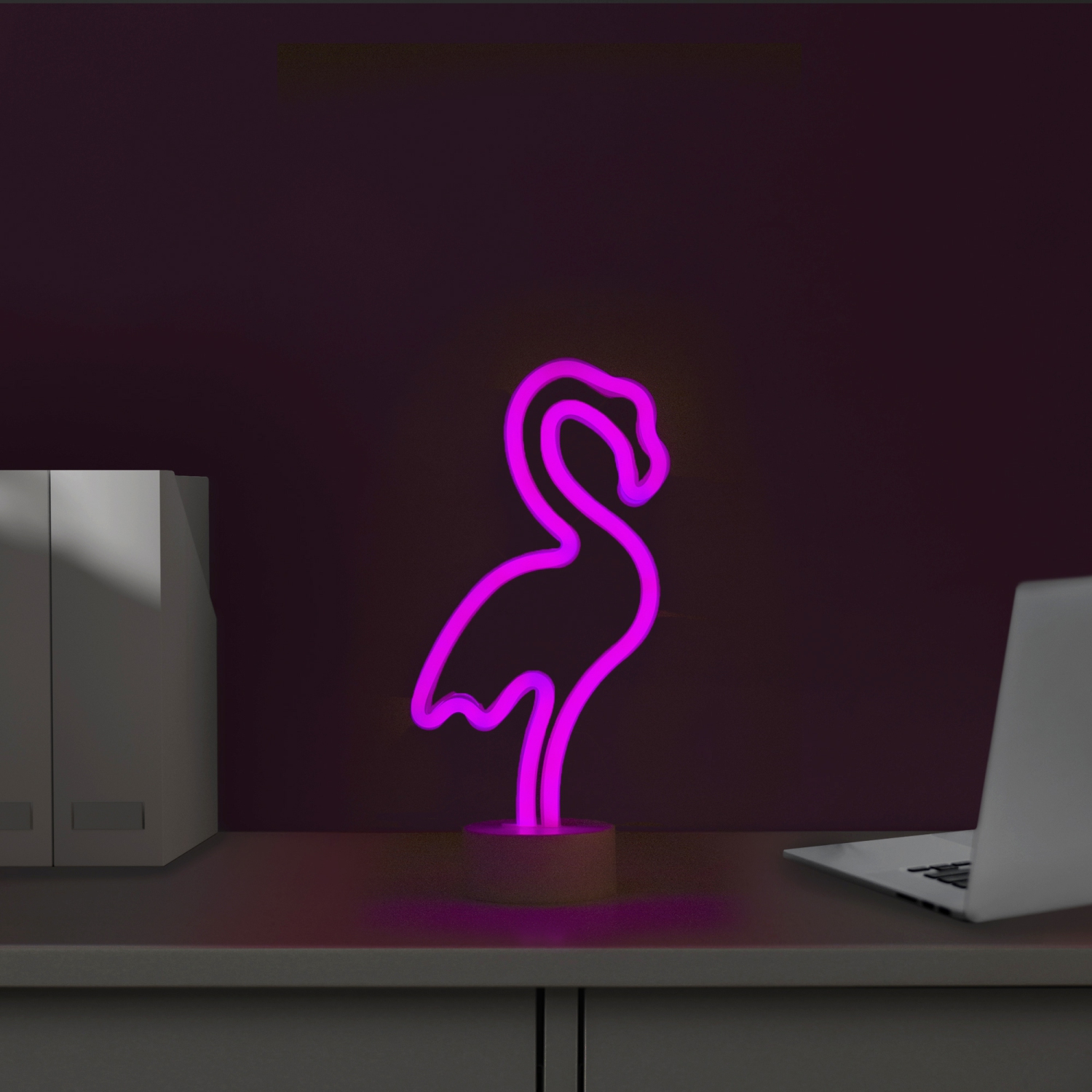 11.5" Pink Flamingo LED Neon Style Table Sign
