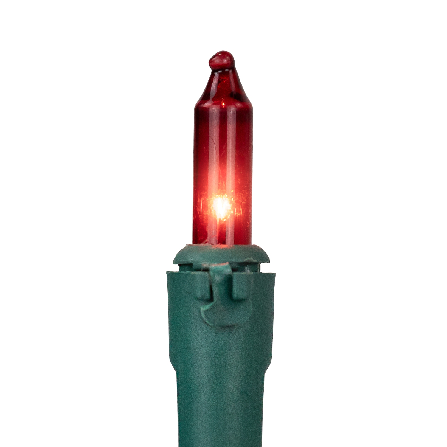 Jeu de 100 mini-jeux de lumières de Noël rouges et transparentes, câble vert 20,25 pi