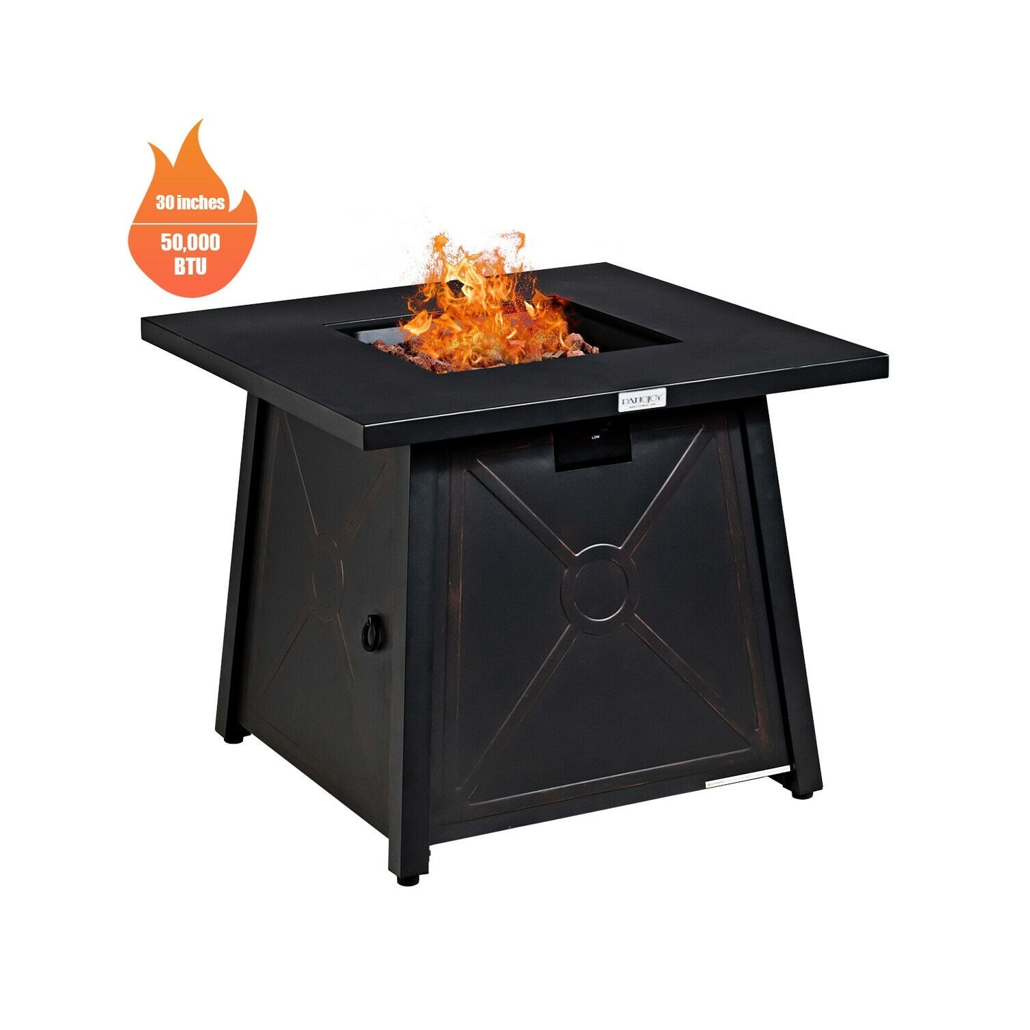 30" Square Propane Gas Fire Table with Waterproof Cover