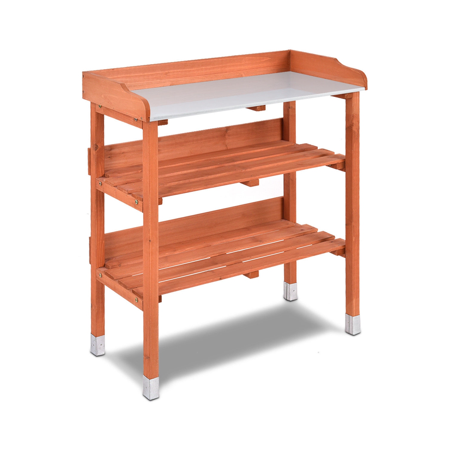 Garden Wooden Potting Bench Work Station with Hook