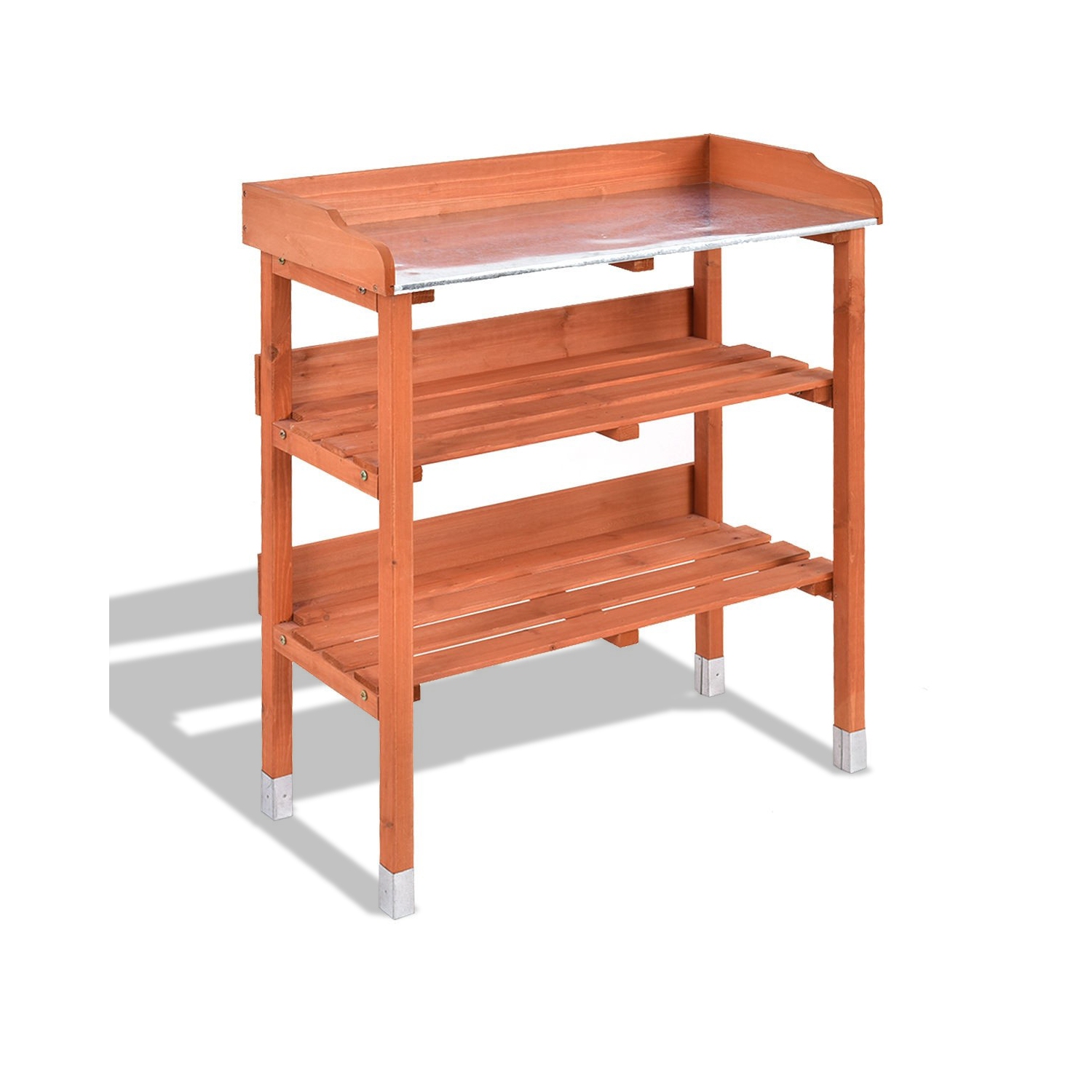 Garden Wooden Potting Bench Work Station with Hook