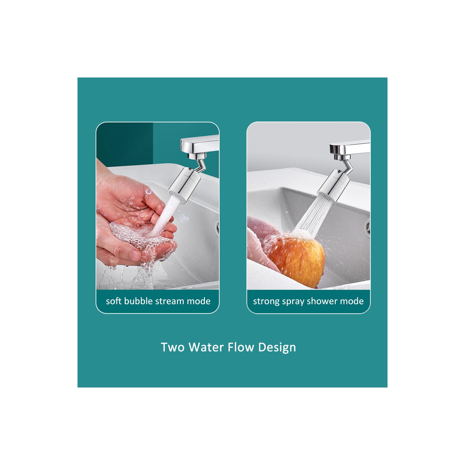 Aérateur de buse de robinet de cuisine et de salle de bain en forme de L pour tête de robinet d'évier avec deux fonctions de débit d'eau -