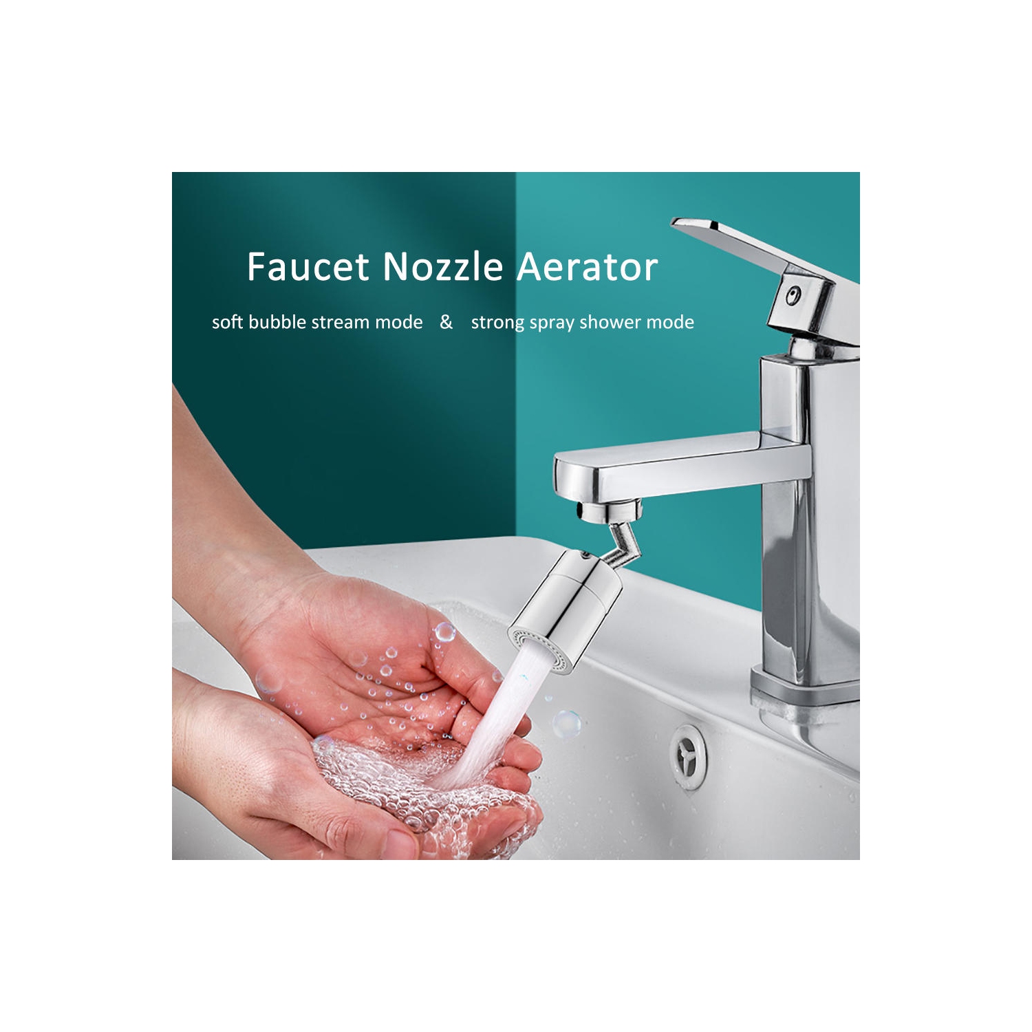 Aérateur de buse de robinet de cuisine et de salle de bain en forme de L pour tête de robinet d'évier avec deux fonctions de débit d'eau -