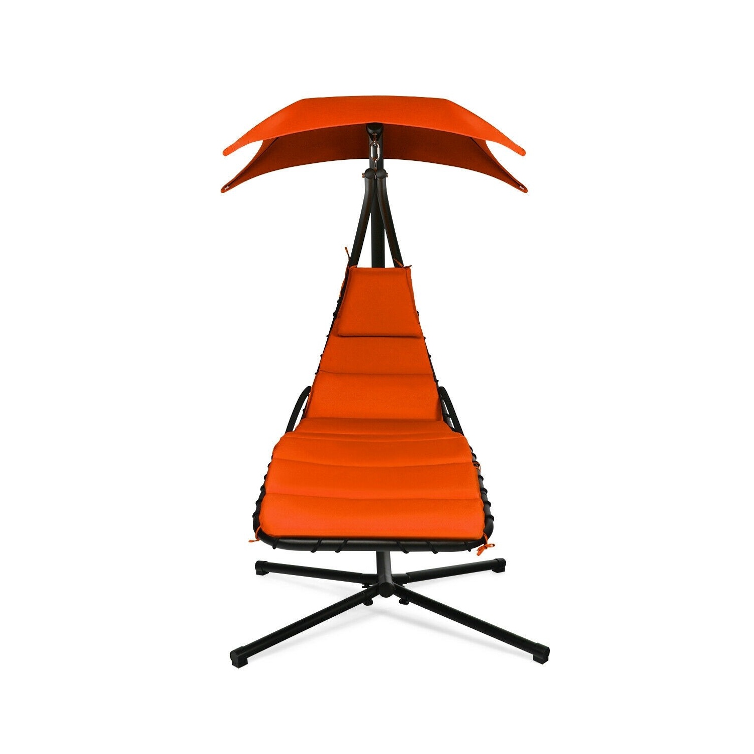 Chaise longue suspendue avec support et coussin pour l'extérieur