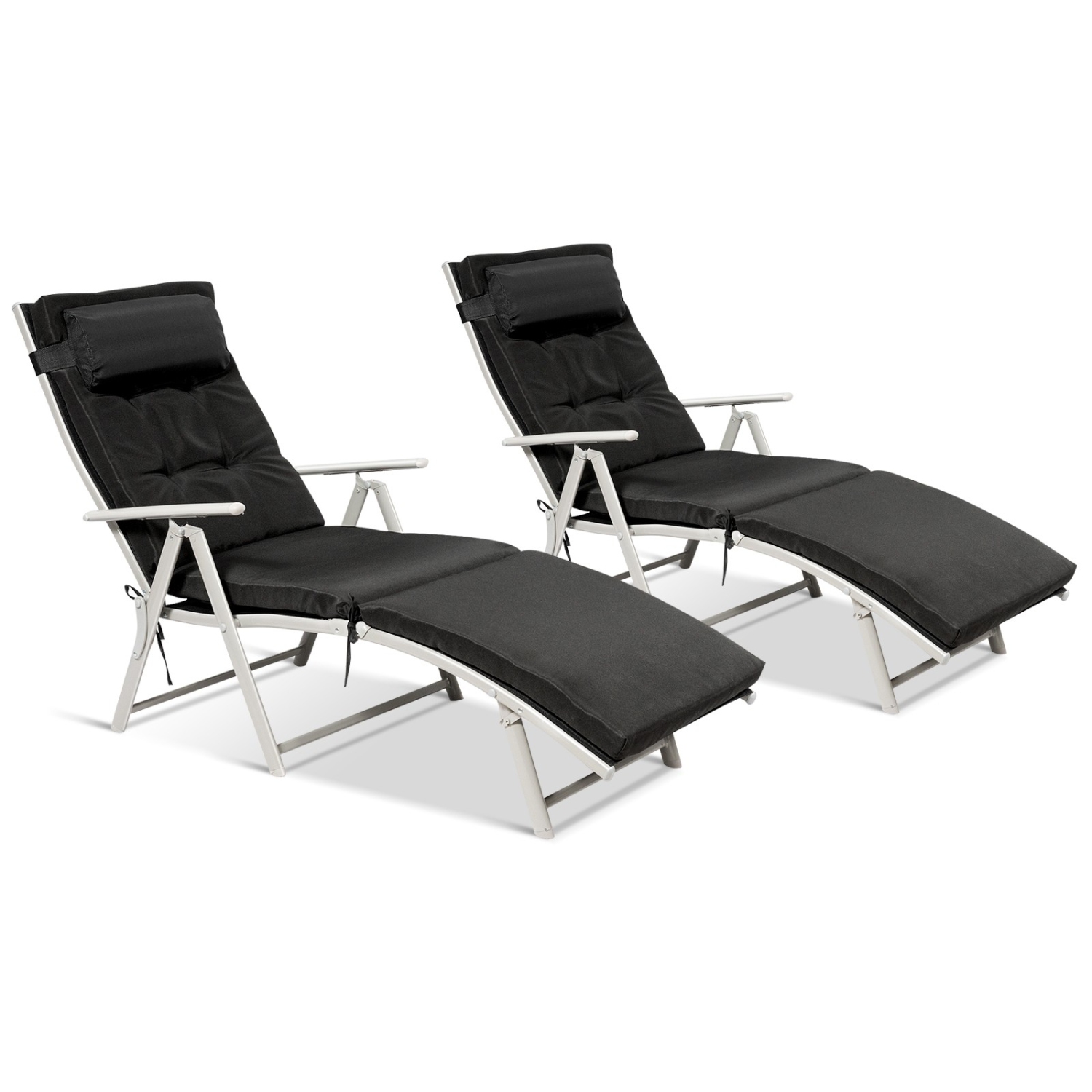 Adjustable Folding Chaise Lounge Chair - Lightweight Outdoor Recliner