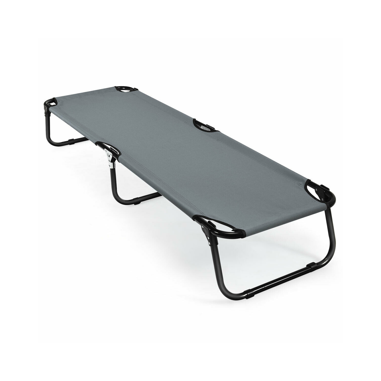 Outdoor Folding Camping Bed for Sleeping Hiking Travel-Gray