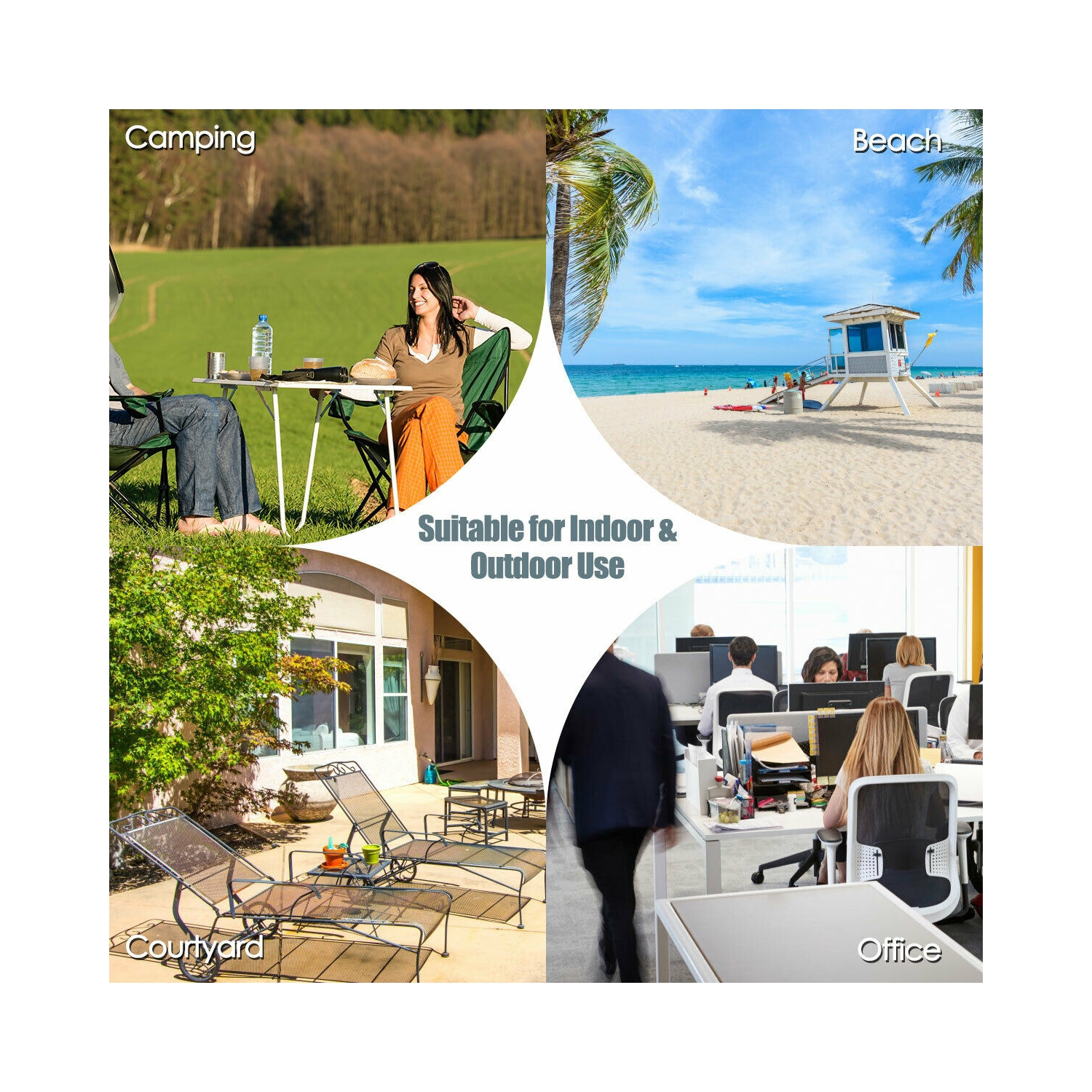 Outdoor Folding Camping Bed for Sleeping Hiking Travel-Gray