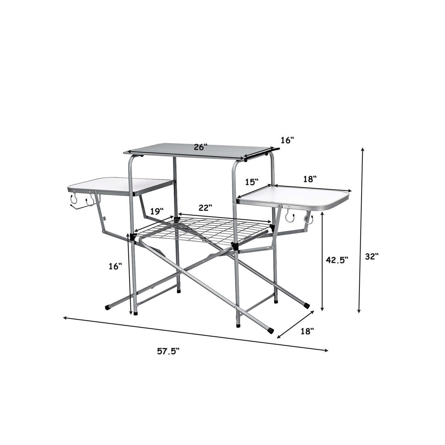 Support de barbecue pliable pour l’extérieur