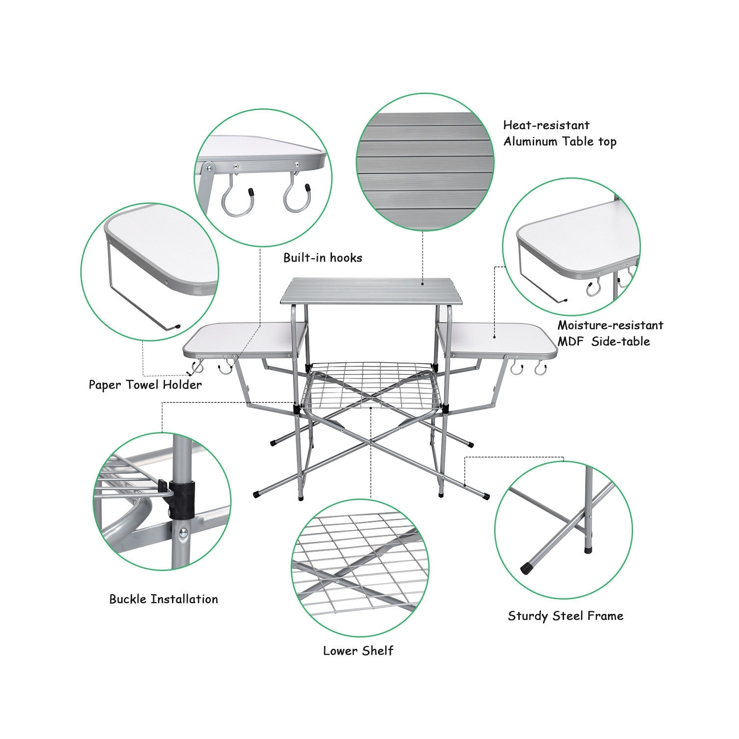 Support de barbecue pliable pour l’extérieur
