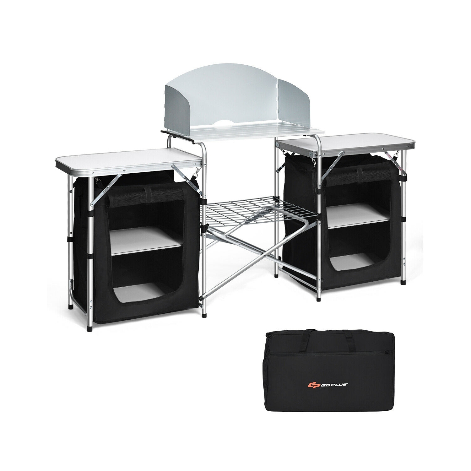 Table de camping pliante avec rangement